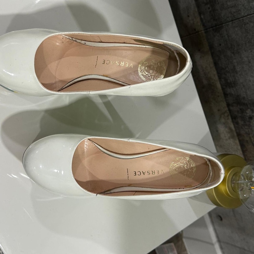 White colorful Versace shoes